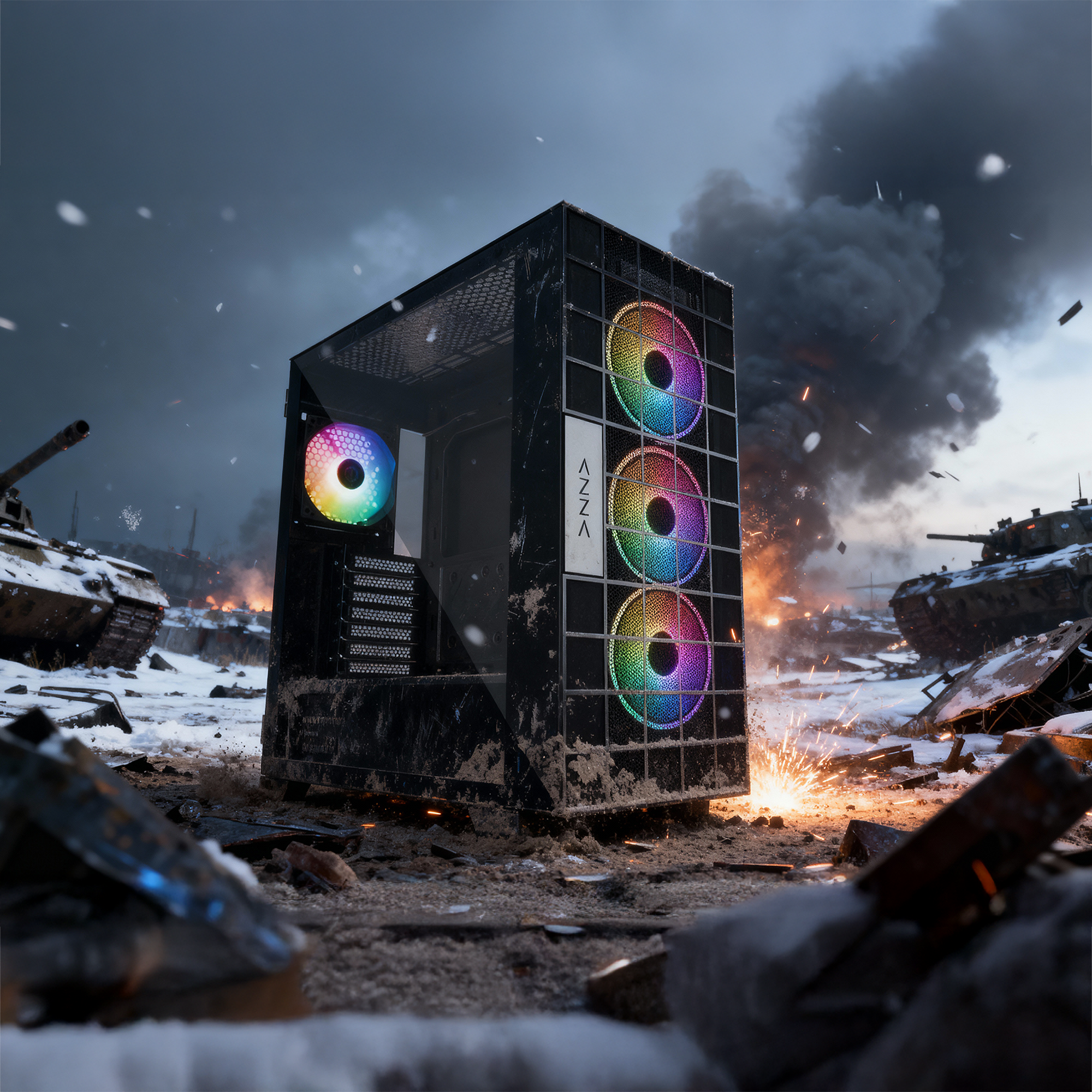 1000W 80 Plus 4x12CM ARGB Fan+Type-C ATX Mid-T Oyuncu Kasası