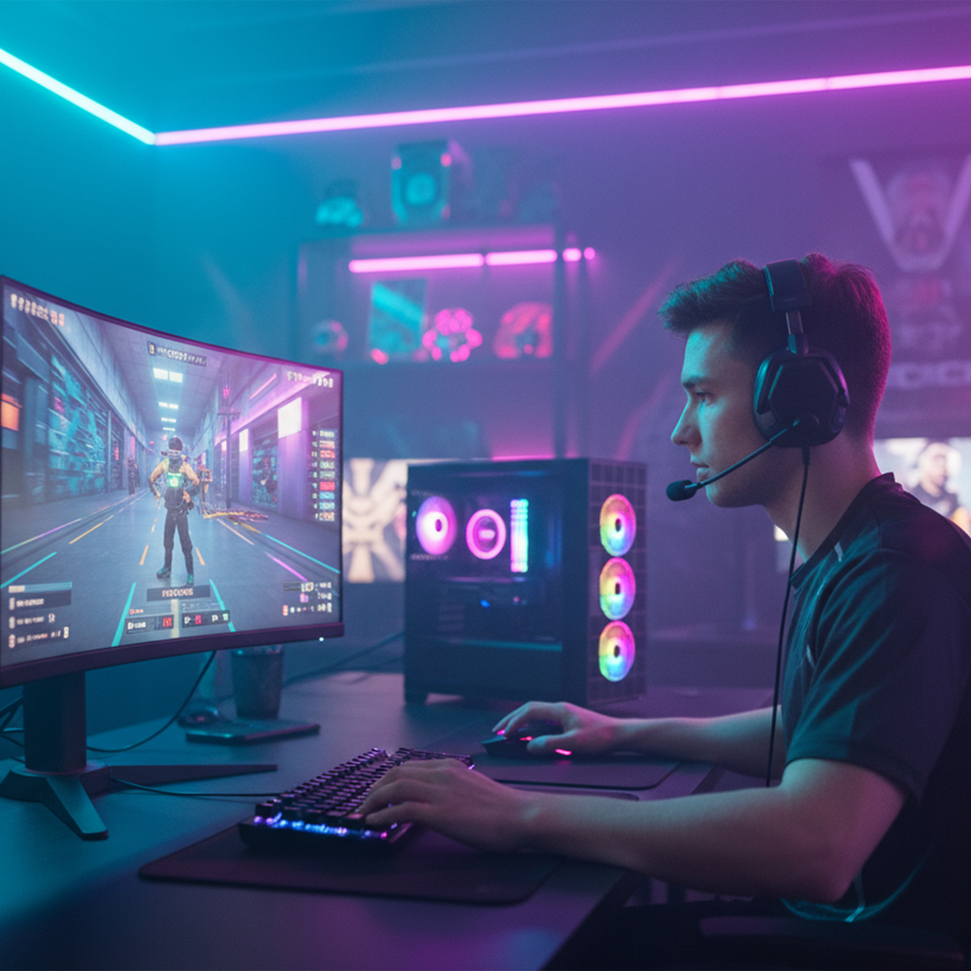 1000W 80 Plus 4x12CM ARGB Fan+Type-C ATX Mid-T Oyuncu Kasası