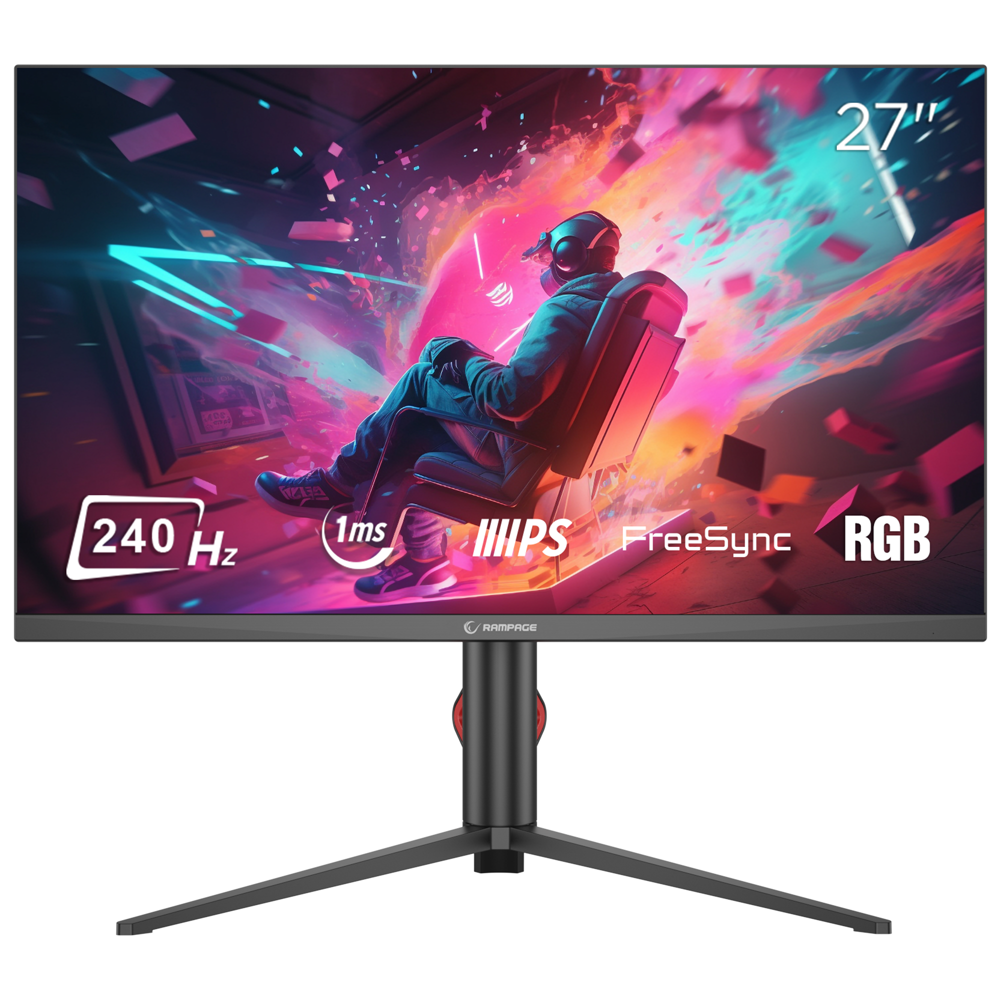 Ripper RM27F240Q 27'' 240Hz 1ms Fast IPS QHD Freesync RGB Pivot PC Flat Oyuncu Monitörü