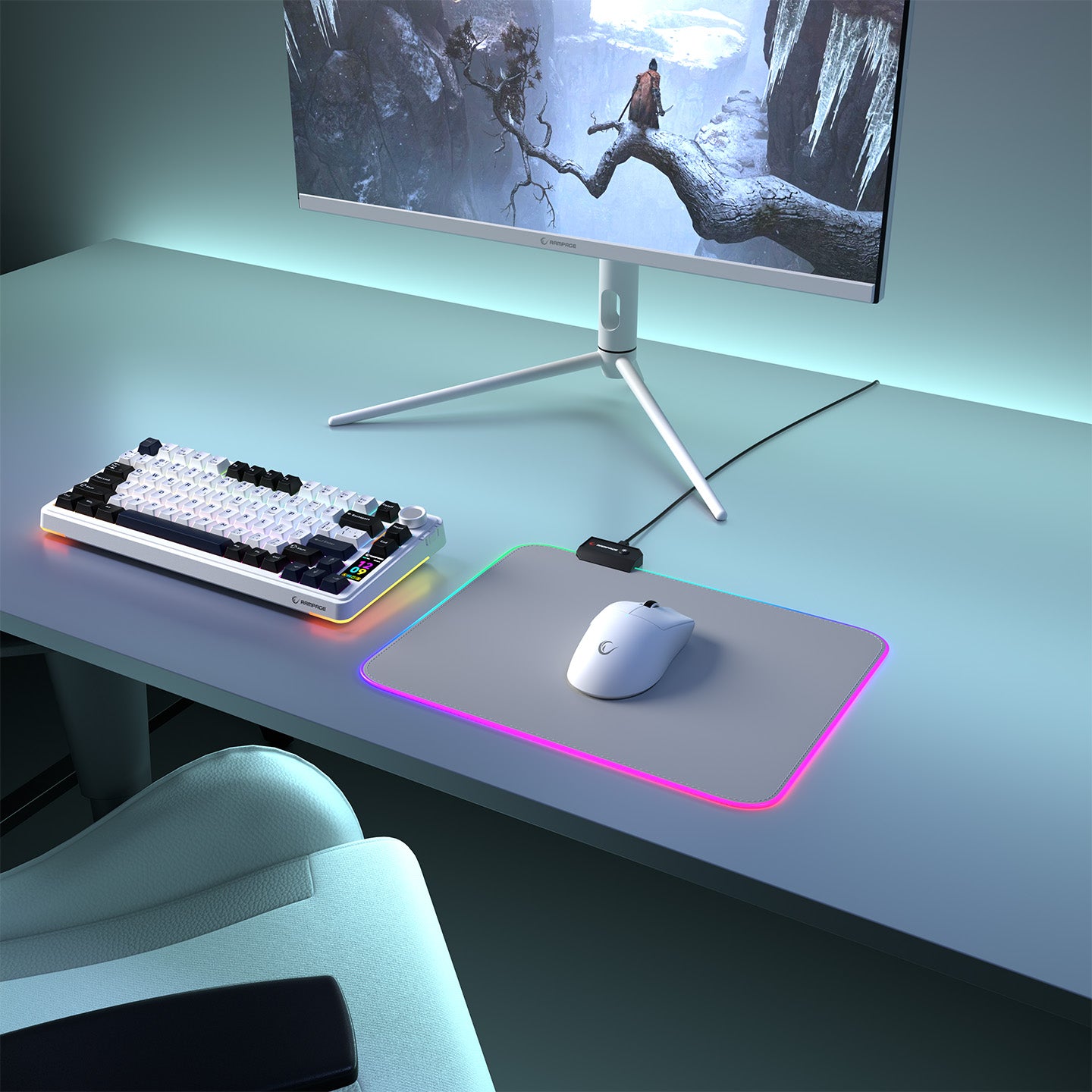 Pulsar M (MP-21) Gri 252x328 mm RGB Ledli Mouse Pad