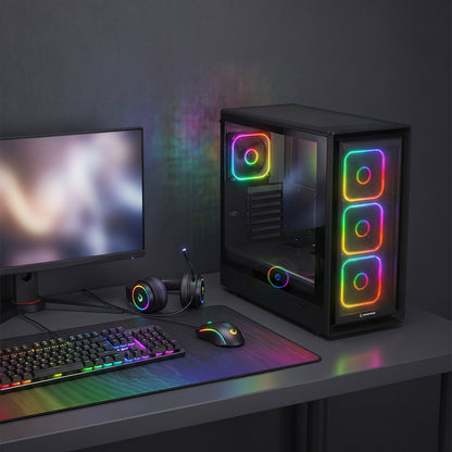 METEOR PRO - 750W 80 Plus Bronze 4xRGB Fan 1xUsb3.1 + 2xUsb2.0 Oyuncu Kasası