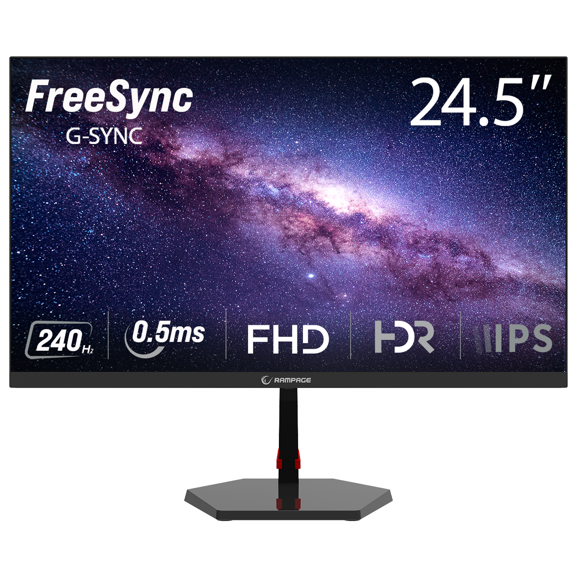 RAVEN RV25R240F 25'' 240hz 0.5ms FAST IPS FHD Freesync/G-Sync Flat Gaming Monitor