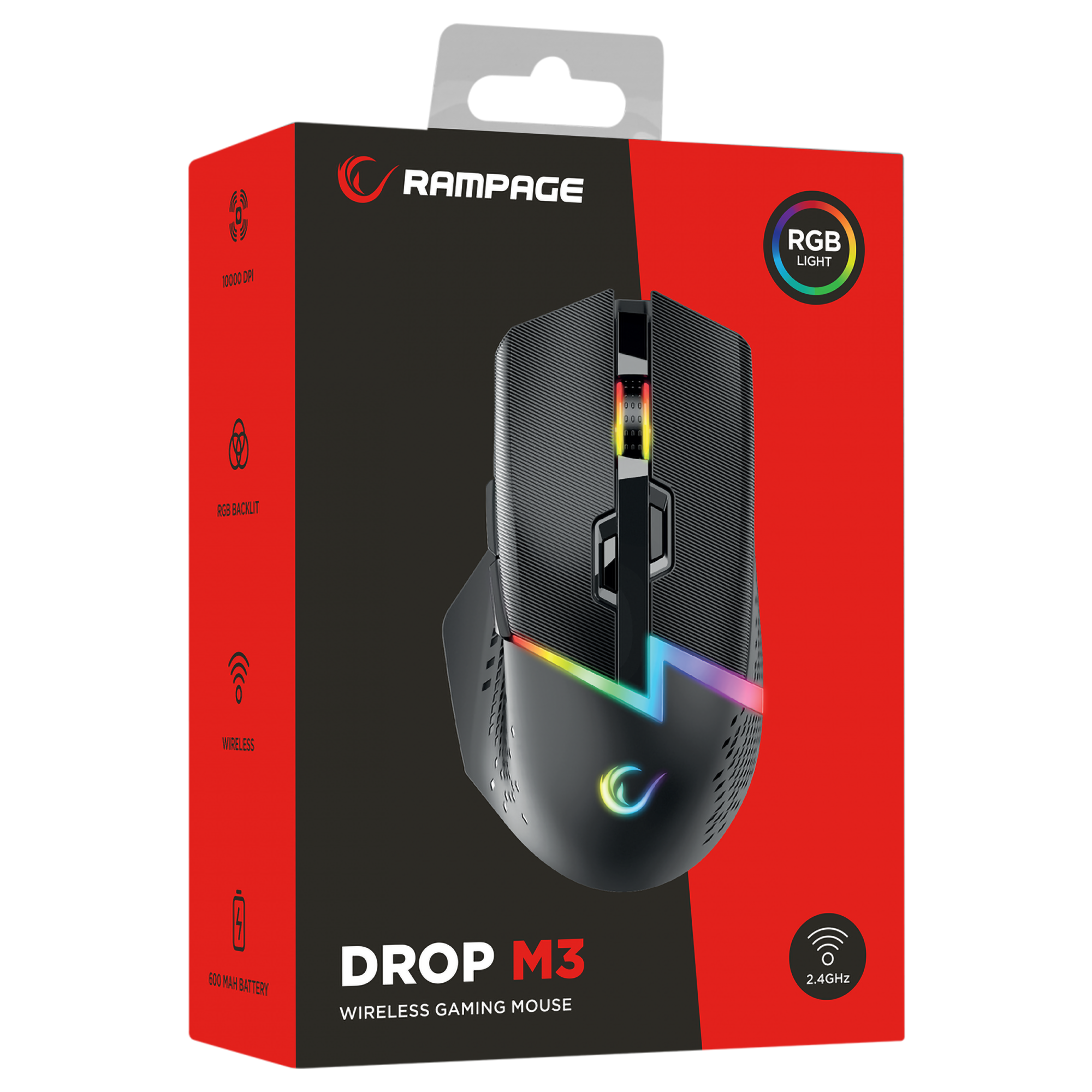 Drop M3 V2 24000 Dpi 3311 Sensor RGB Şarjlı Huano Switch Kablosuz Oyuncu Mouse Siyah