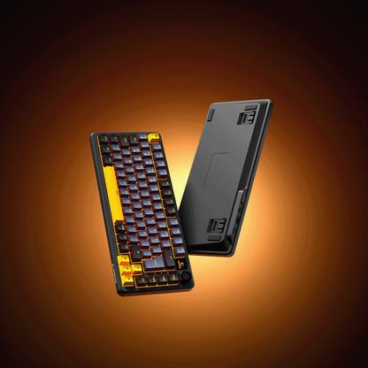 KENPACHI 75 - Hot Swap Gasket Oil Switch Ekranlı 2.4G + BT Wireless RGB Türkçe - Siyah/Gri/Sarı