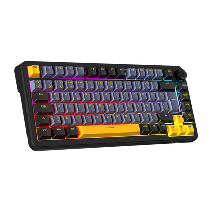 YAMIKAGE - RGB Hot Swap Gasket Oil Switch Türkçe Mekanik Klavye-Siyah/Gri/Sarı