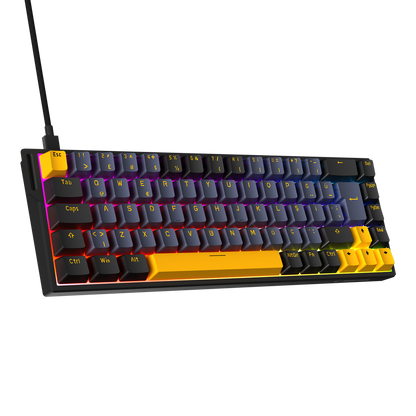 KAISEL - 8000 Hz Gasket Manyetik RGB Oyuncu Klavyesi - Siyah/Gri/Sarı