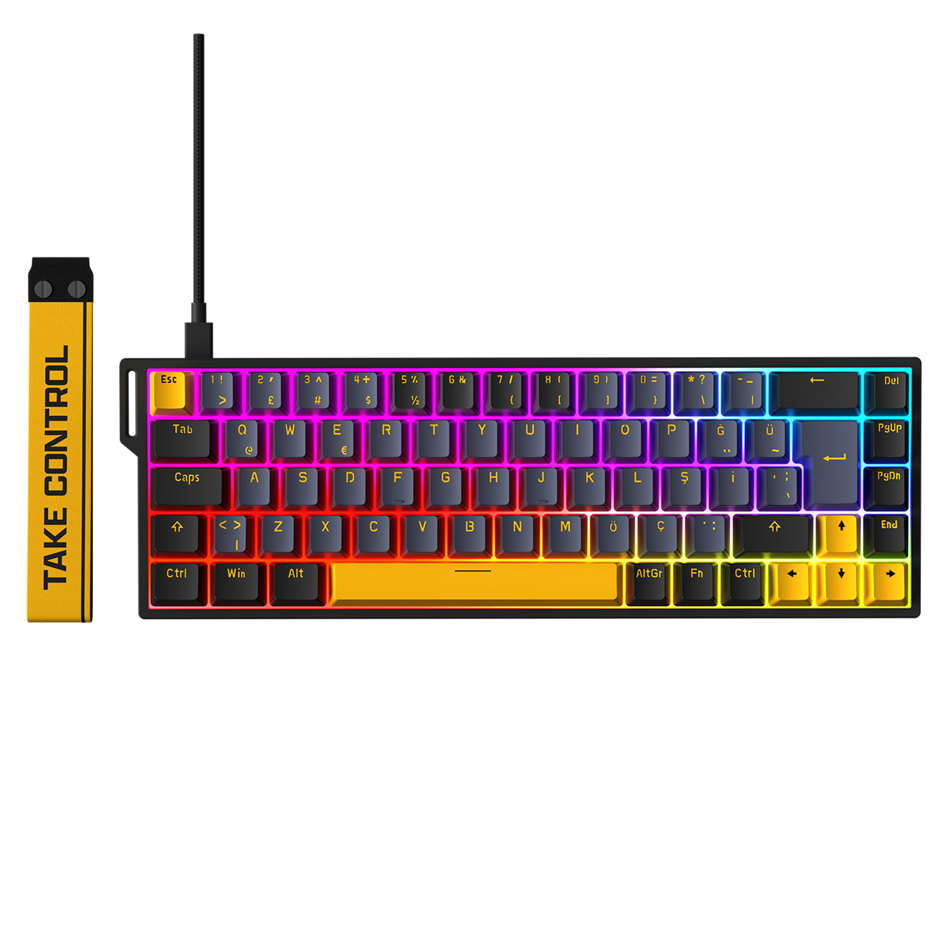 KAISEL - 8000 Hz Gasket Manyetik RGB Oyuncu Klavyesi - Siyah/Gri