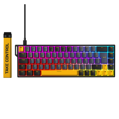 KAISEL - 8000 Hz Gasket Manyetik RGB Oyuncu Klavyesi - Siyah/Gri/Sarı