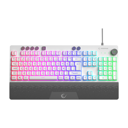 Simula USB RGB  4 Makro Tuş Bilek Destekli Oyuncu Klavyesi-Beyaz