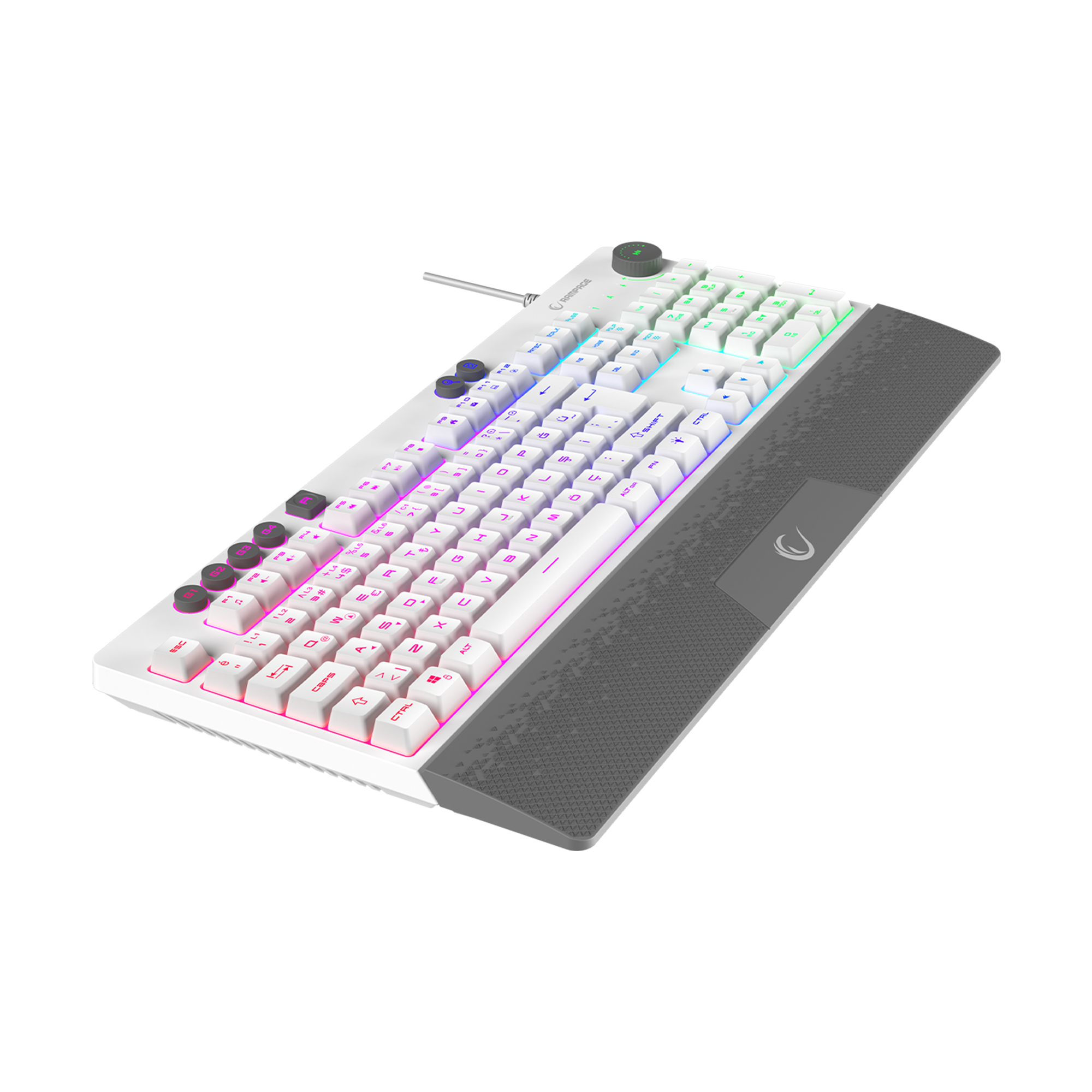 Simula USB RGB  4 Makro Tuş Bilek Destekli Oyuncu Klavyesi-Beyaz