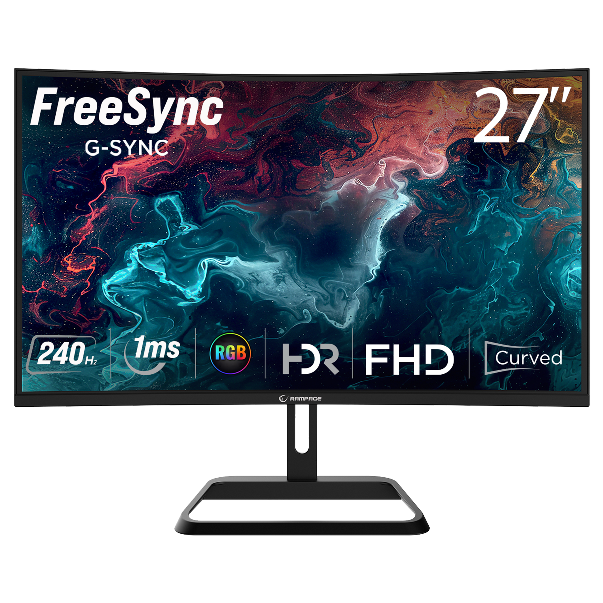 EXILE HZ p2.g1 HZG Xyra XR27C240F RGB 27'' 240Hz Fast VA FHD Freesync/Gsync Pivot