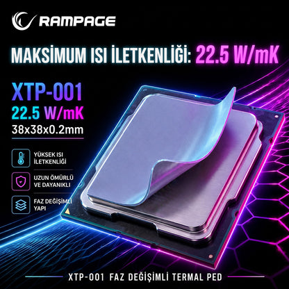 XTP-001 38*38*0,2mm 22.5w/m.K Yüksek Performanslı Termal Ped