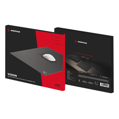 COMBAT ZONE XL - Vision 450x400x3mm Kauçuk Taban Siyah Gaming Cam Mouse Pad