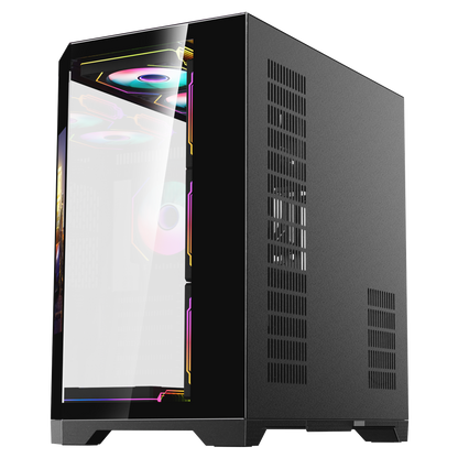 Nova Lcd Ekranlı 7x12cm ARGB Fan+Kumanda Oyuncu Kasası-Siyah