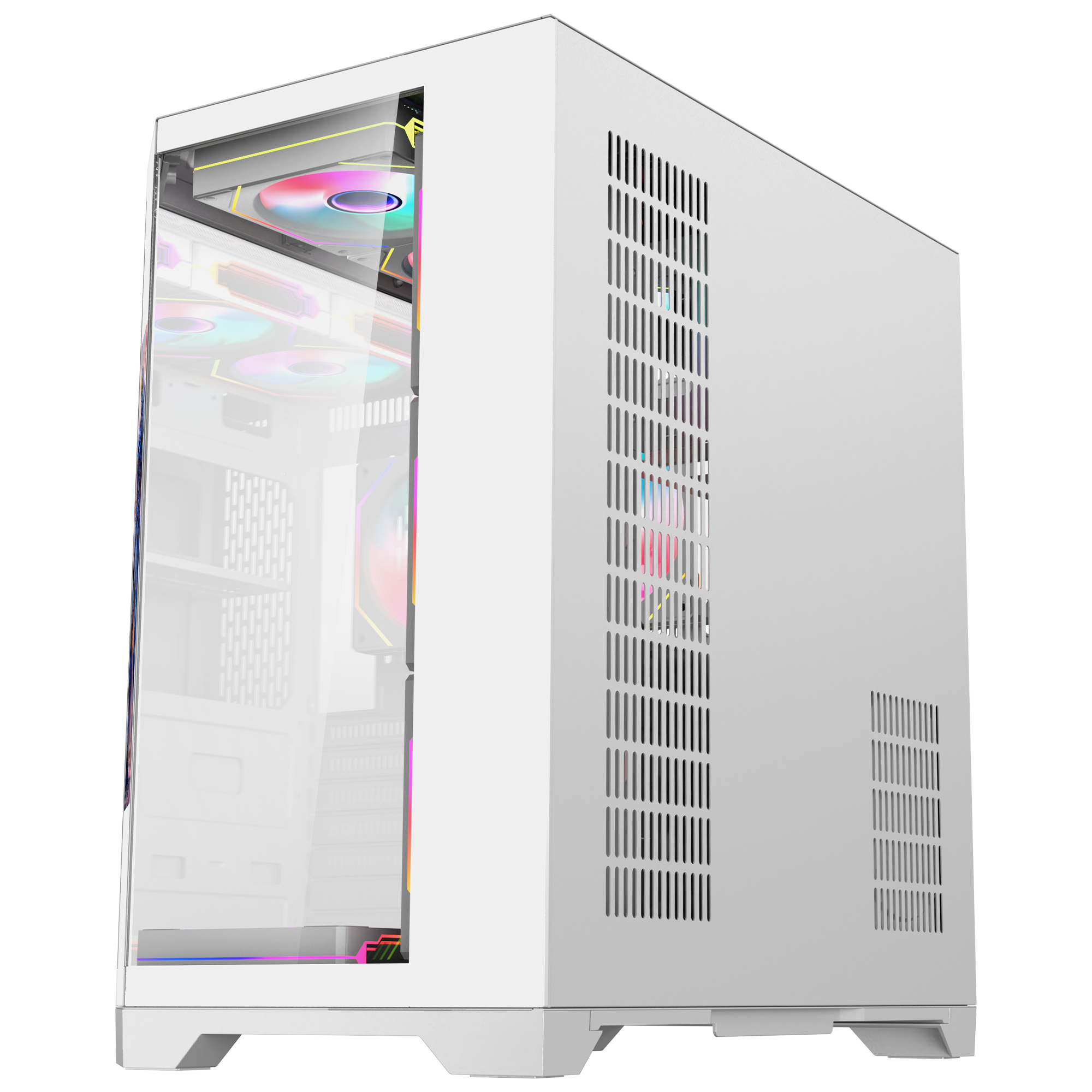 Nova Lcd Ekranlı 7x12cm ARGB Fan+Kumanda Oyuncu Kasası-Beyaz