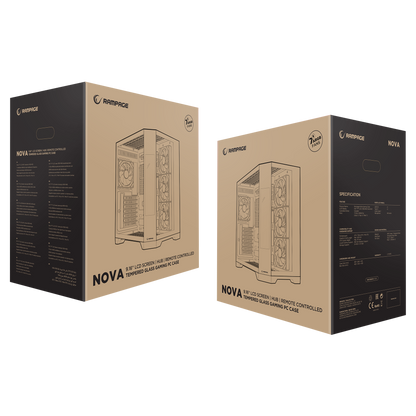 Nova Lcd Ekranlı 7x12cm ARGB Fan+Kumanda Oyuncu Kasası-Beyaz