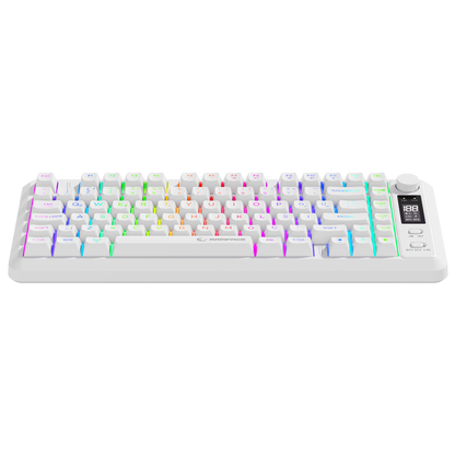 2.4G + BT Wireless RGB Q 75 Membrane Oyuncu Klavyesi-Beyaz