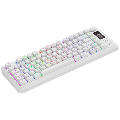 2.4G + BT Wireless RGB Q 75 Membrane Oyuncu Klavyesi-Beyaz