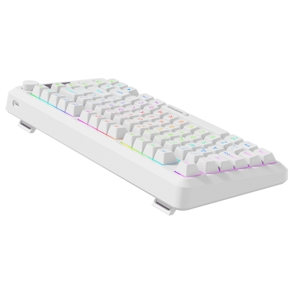 2.4G + BT Wireless RGB Q 75 Membrane Oyuncu Klavyesi-Beyaz
