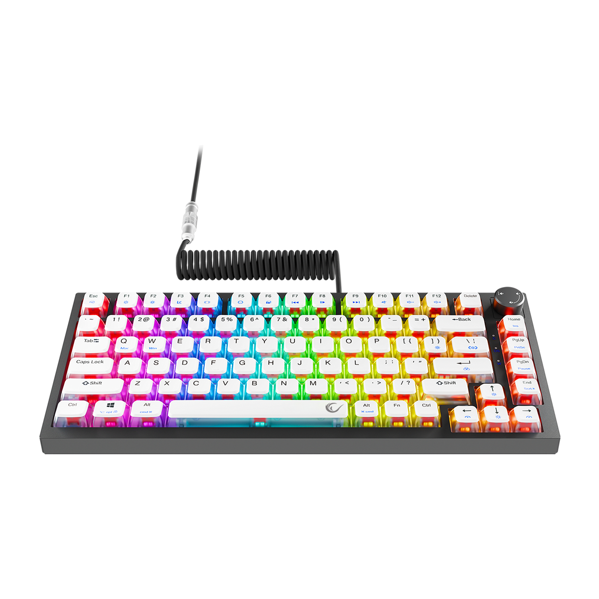 US Layout V2 Siyah Hot Swap 8000 Hz Gasket Manyetik RGB Rapid