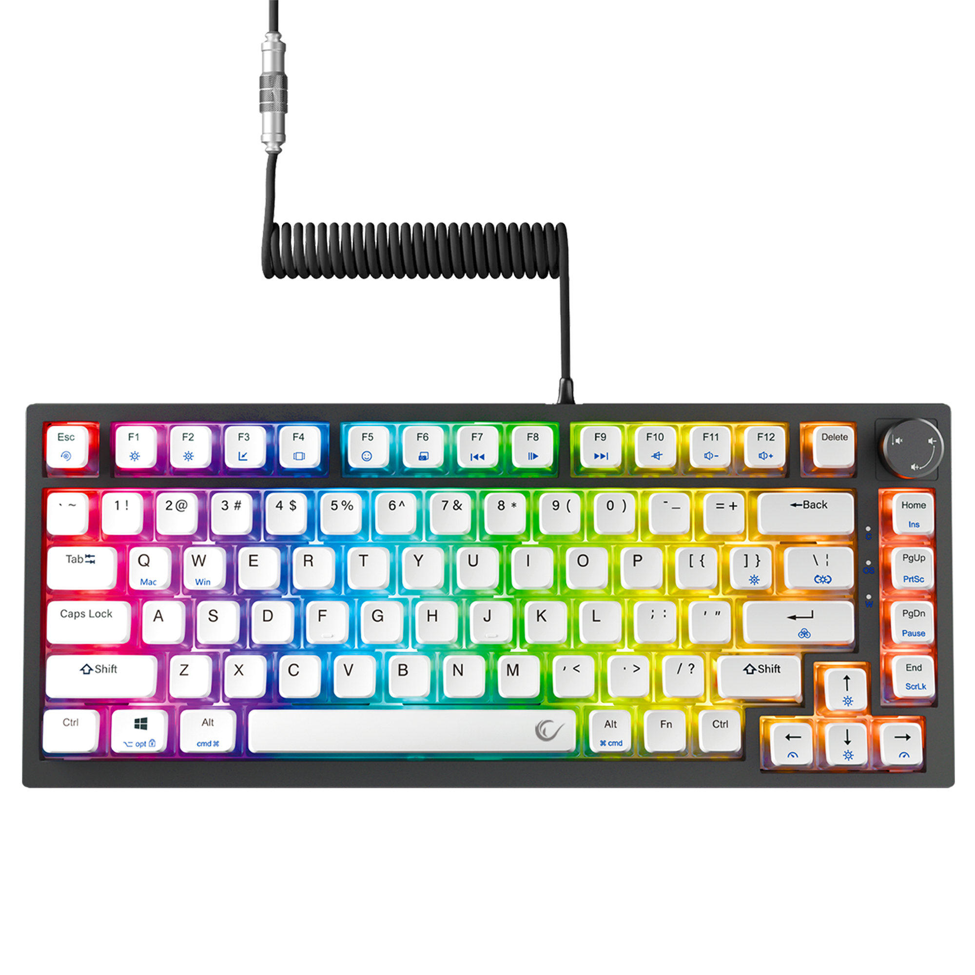 US Layout V2 Siyah Hot Swap 8000 Hz Gasket Manyetik RGB Rapid