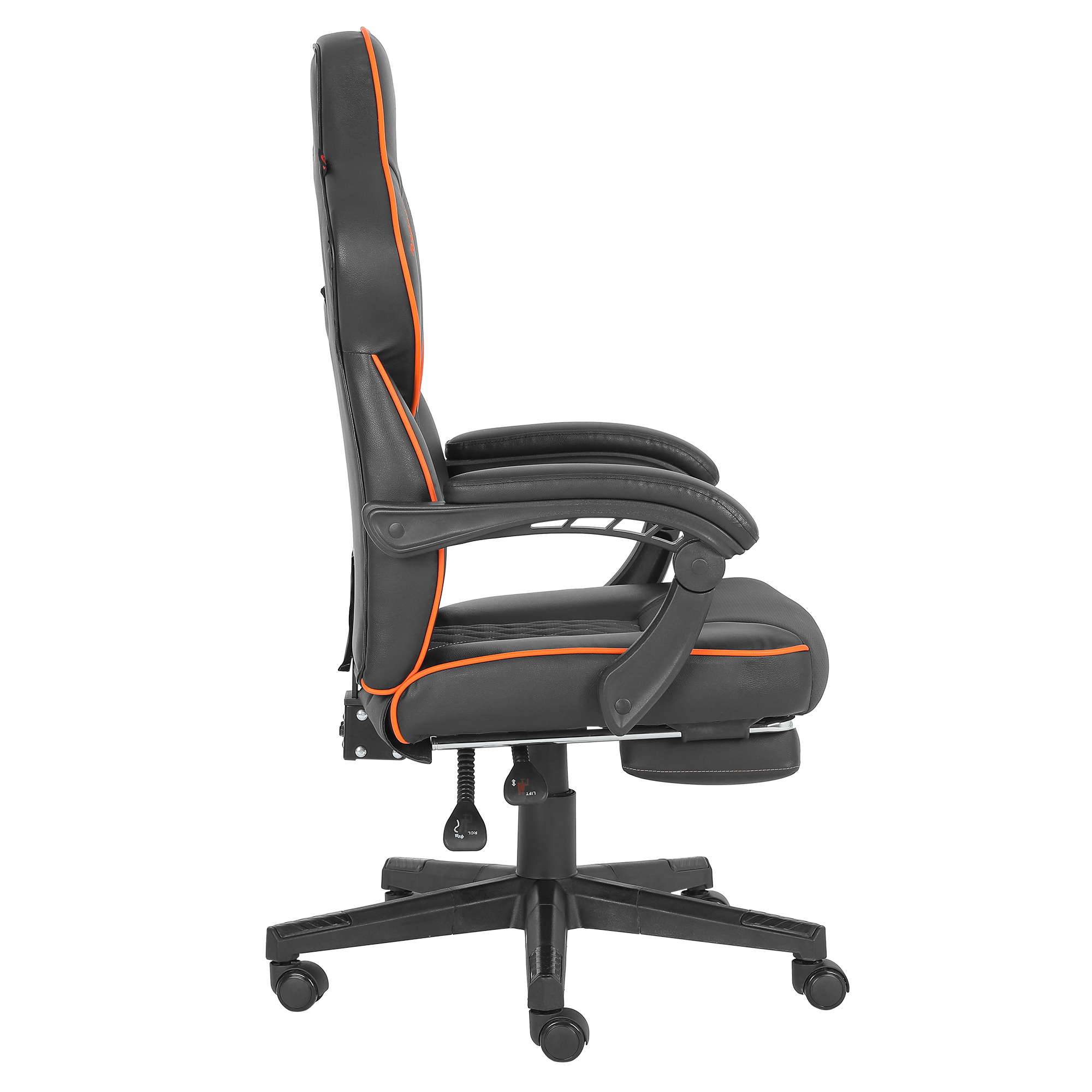 KL-R12 Lumos Deri Siyah/Turuncu Oyuncu Koltuğu