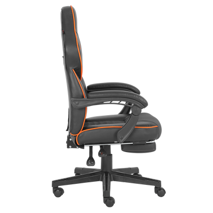 KL-R12 Lumos Deri Siyah/Turuncu Oyuncu Koltuğu