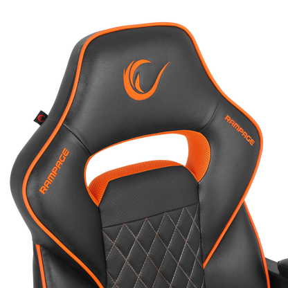 KL-R12 Lumos Deri Siyah/Turuncu Oyuncu Koltuğu