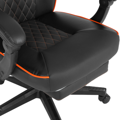 KL-R12 Lumos Deri Siyah/Turuncu Oyuncu Koltuğu