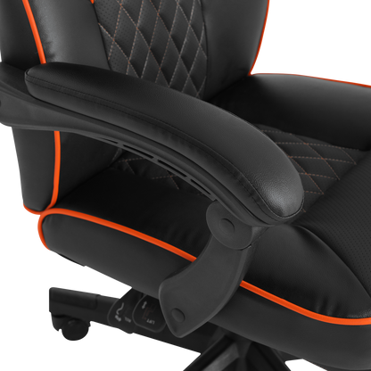 KL-R12 Lumos Deri Siyah/Turuncu Oyuncu Koltuğu