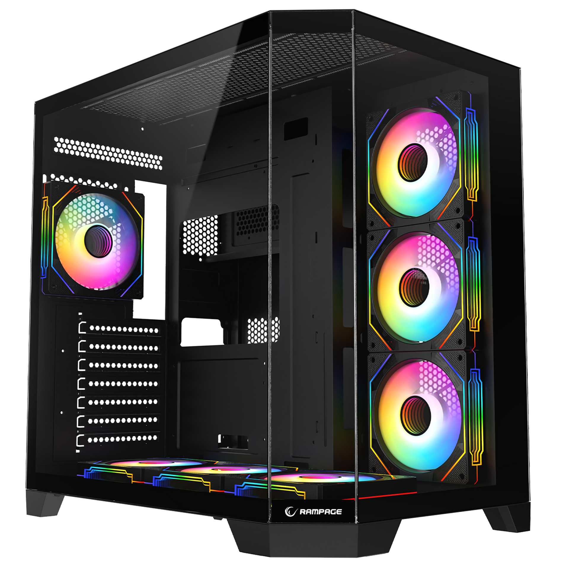 MEGA V1 - 850W 80 Plus Bronze 3 Taraf Temp. Camlı 7x12cm ARGB Fan+