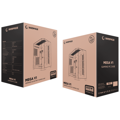 850W 80 Plus Bronze 3 Taraf Temp. Camlı 7x12cm ARGB Fan+Kumanda Beyaz Oyuncu Kasası