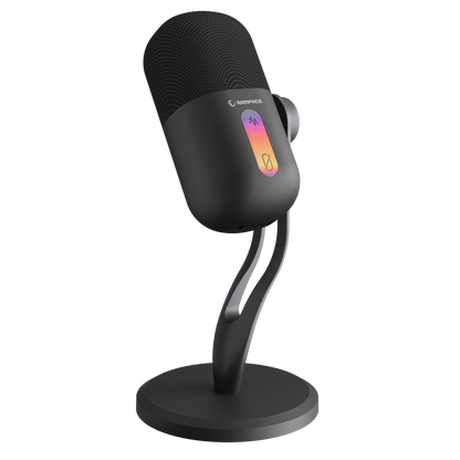 Siyah RGB Standlı Ses Göstergeli Masaüstü Mikrofon