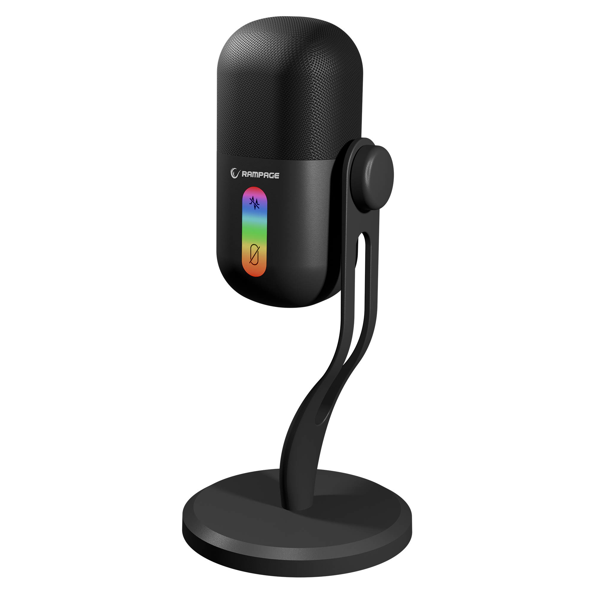 Siyah RGB Standlı Ses Göstergeli Masaüstü Mikrofon