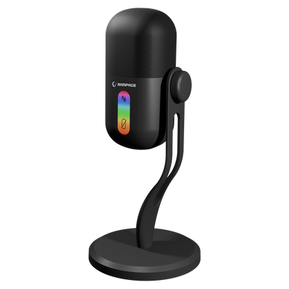 Siyah RGB Standlı Ses Göstergeli Masaüstü Mikrofon