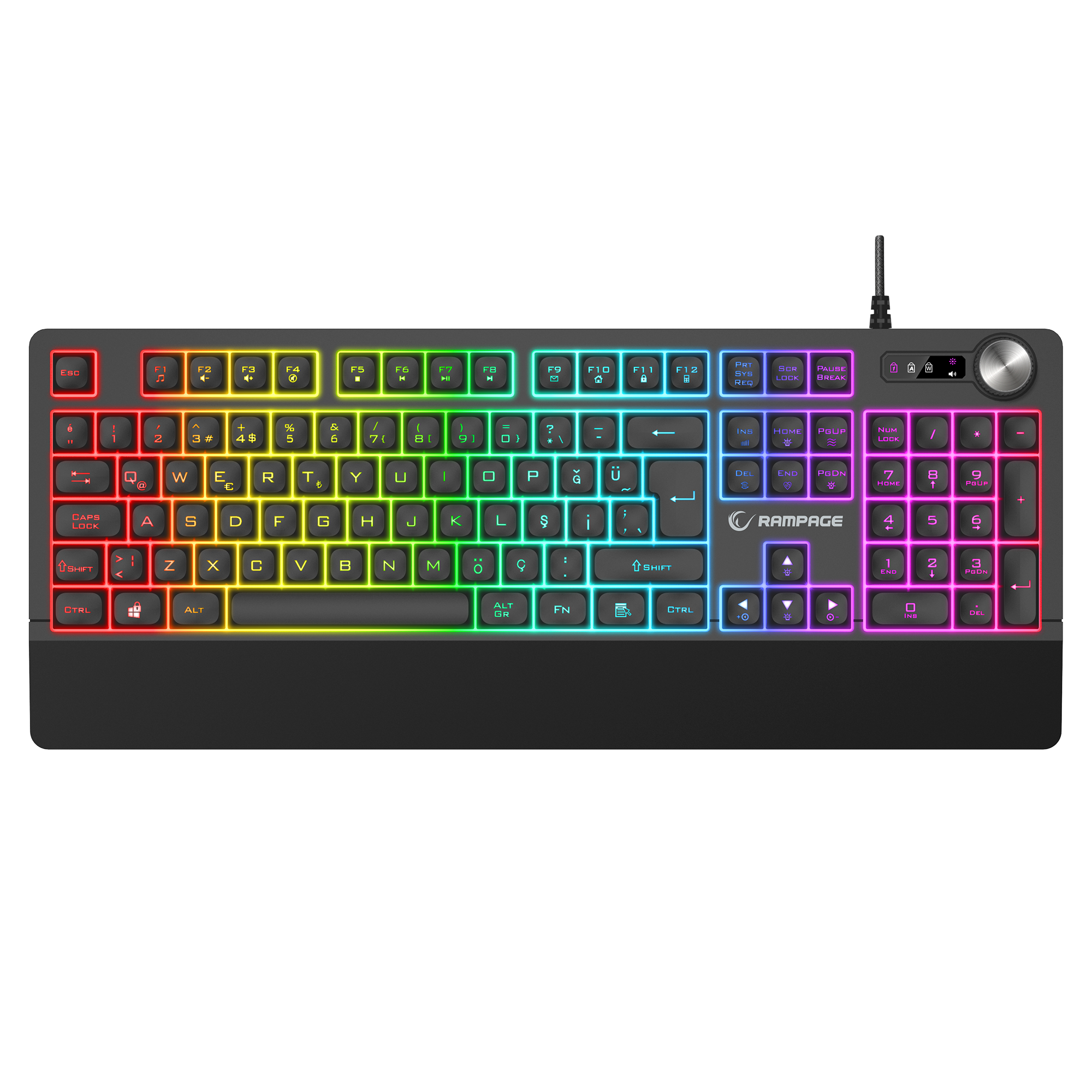 Km-9858 Jazzy V2 Siyah Usb RGB TR Q 12800 Dpi Oyuncu Klavye Mouse Set