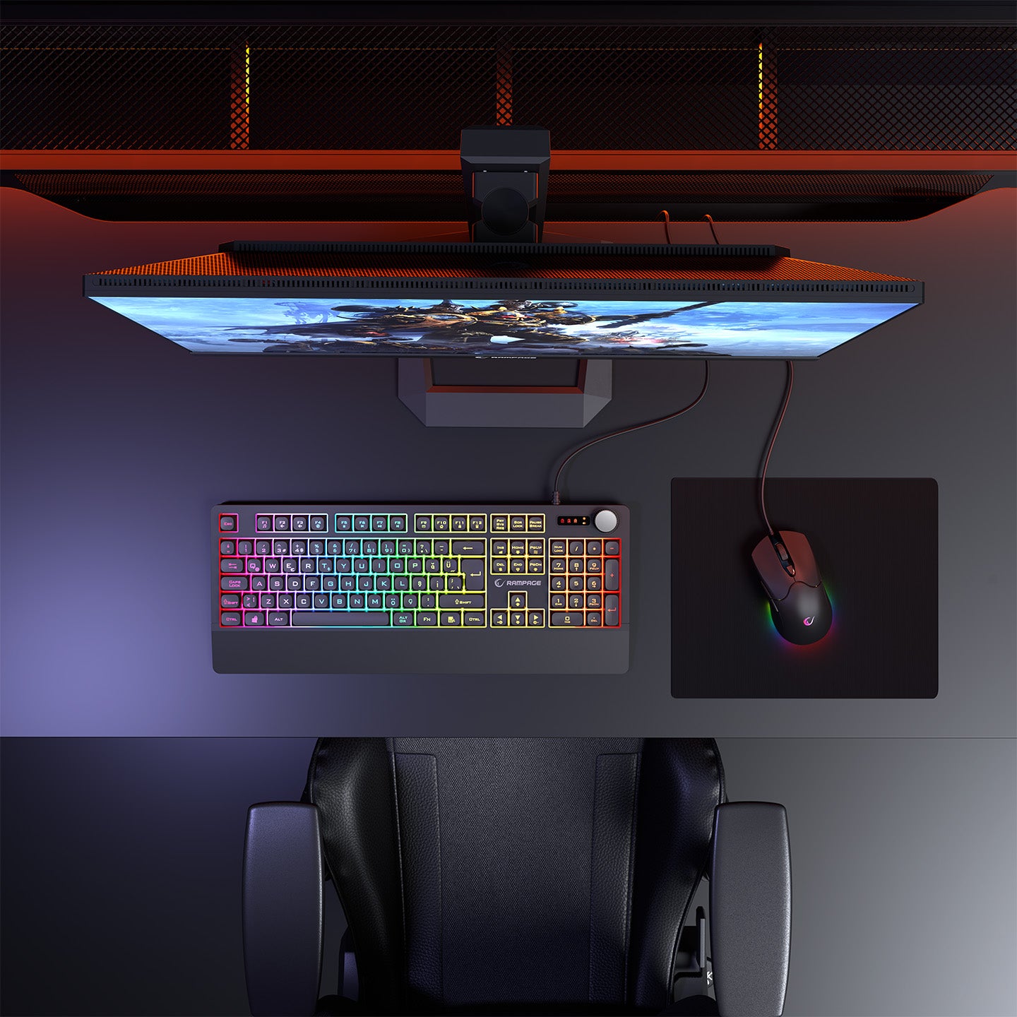 Km-9858 Jazzy V2 Siyah Usb RGB TR Q 12800 Dpi Oyuncu Klavye Mouse Set