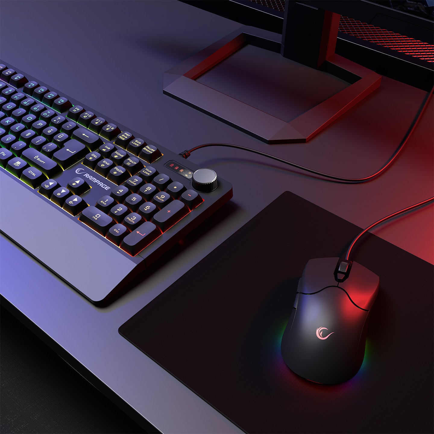 Km-9858 Jazzy V2 Siyah Usb RGB TR Q 12800 Dpi Oyuncu Klavye Mouse Set