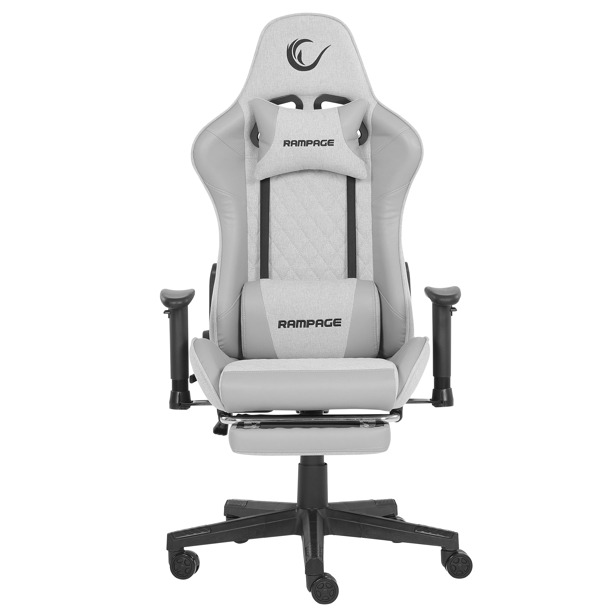 KL-R27 Elemental Ayak Dayama Yerli Terletmez Kumaş Gri / Karbon Gaming Oyuncu Koltuğu