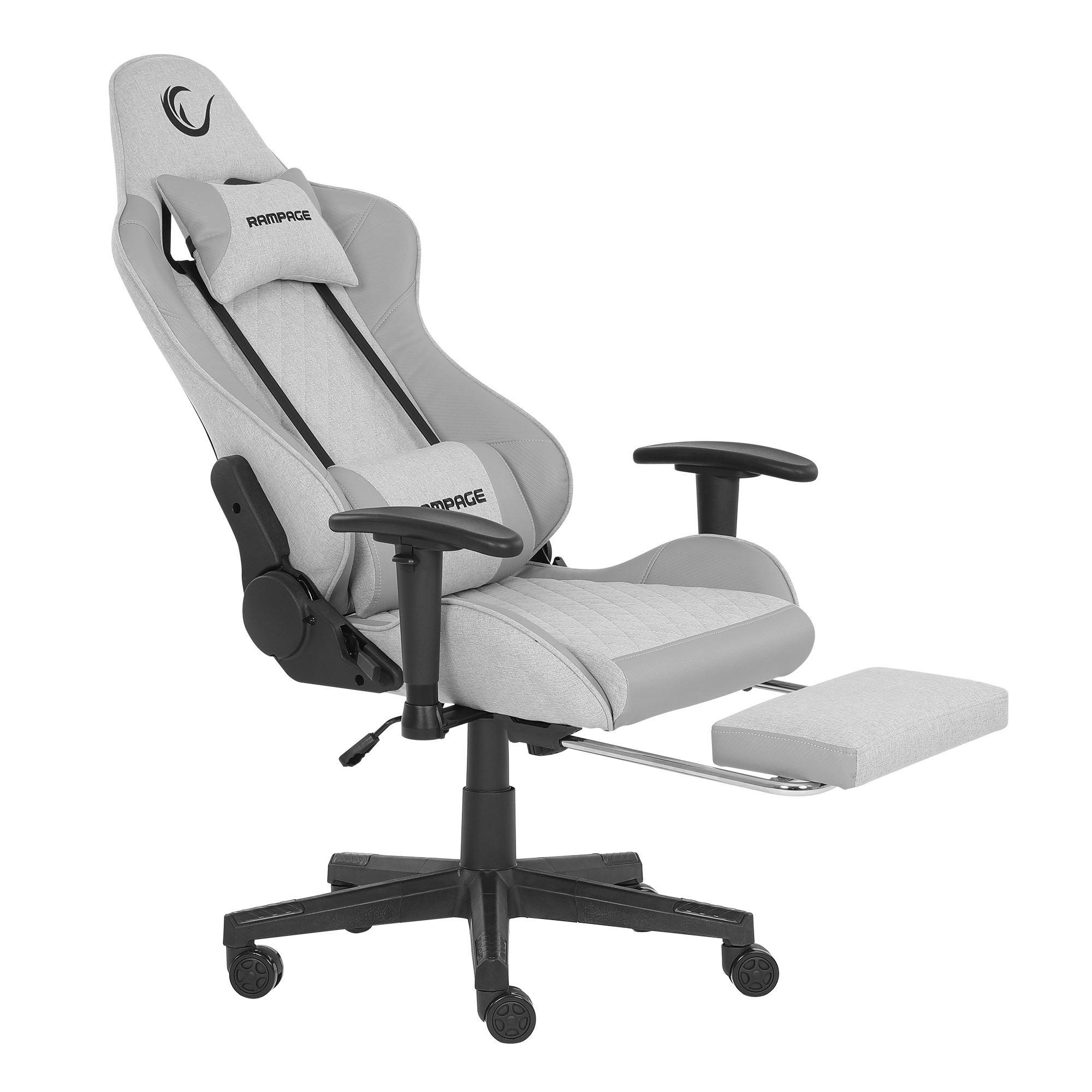 KL-R27 Elemental Ayak Dayama Yerli Terletmez Kumaş Gri / Karbon Gaming Oyuncu Koltuğu