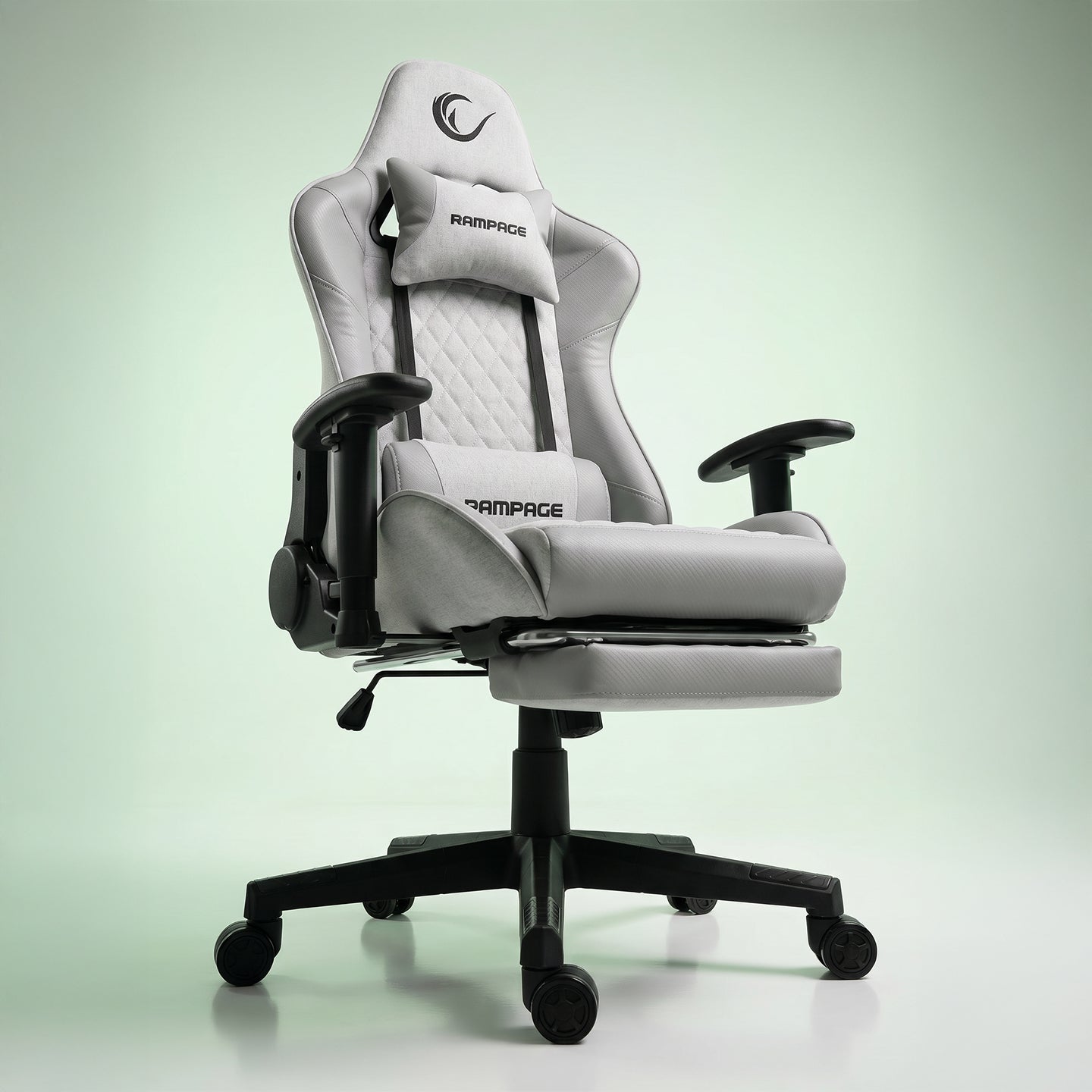 KL-R27 Elemental Ayak Dayama Yerli Terletmez Kumaş Gri / Karbon Gaming Oyuncu Koltuğu