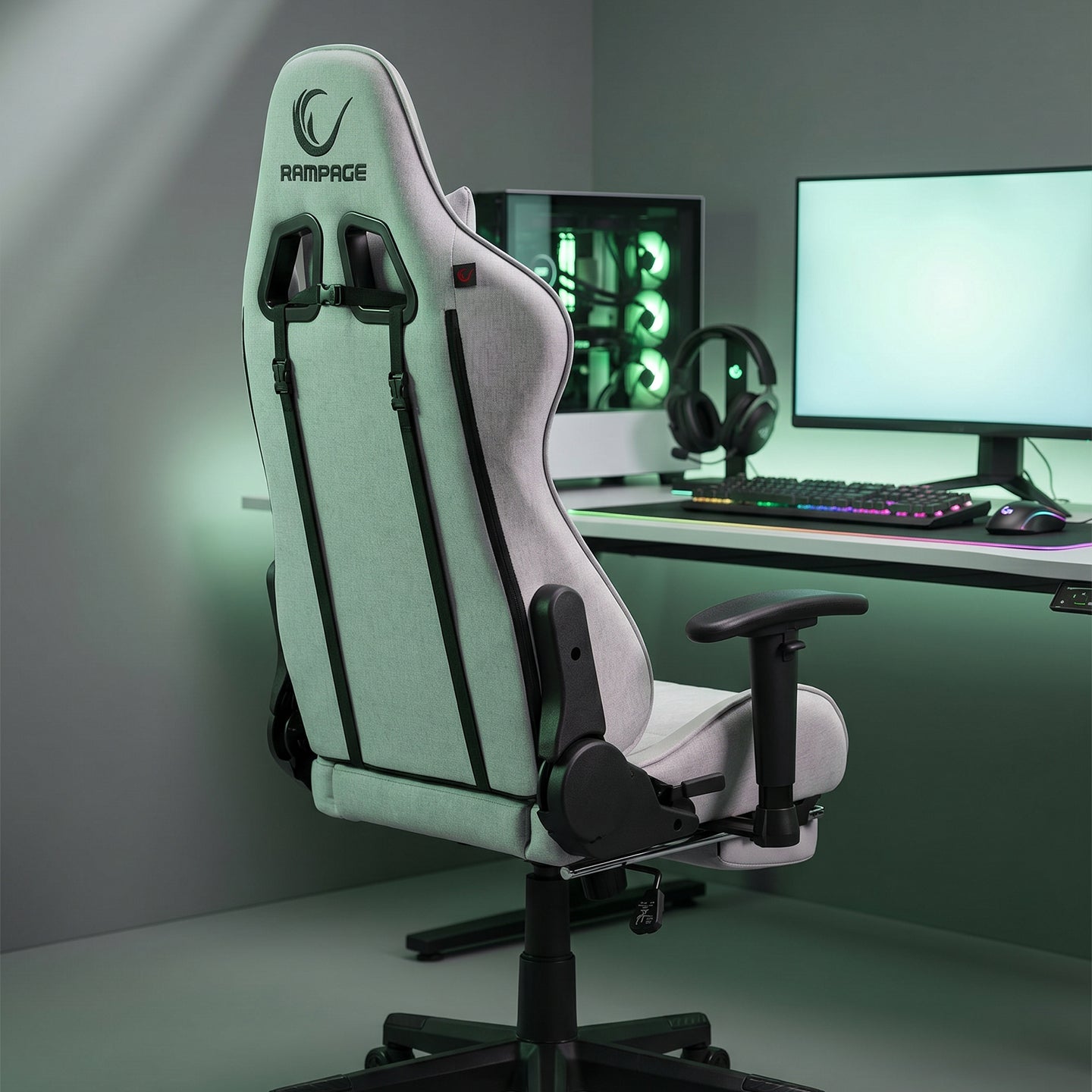 KL-R27 Elemental Ayak Dayama Yerli Terletmez Kumaş Gri / Karbon Gaming Oyuncu Koltuğu