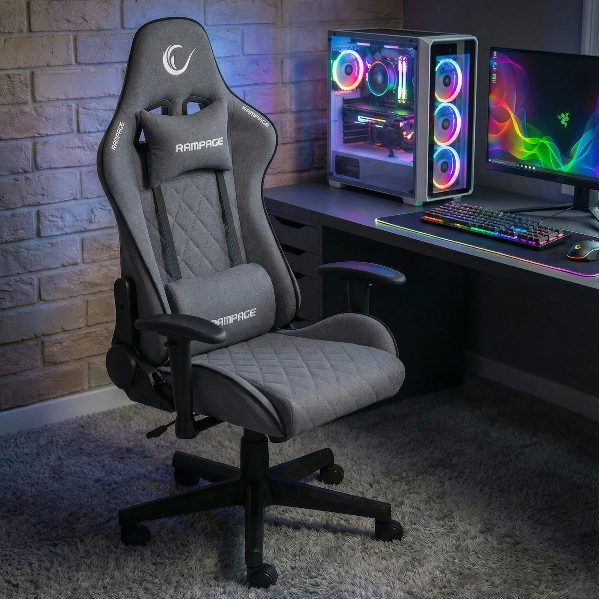 KL-R29 Myth Üst Seviye Terletmez Kumaş Siyah Gaming Oyuncu Koltuğu