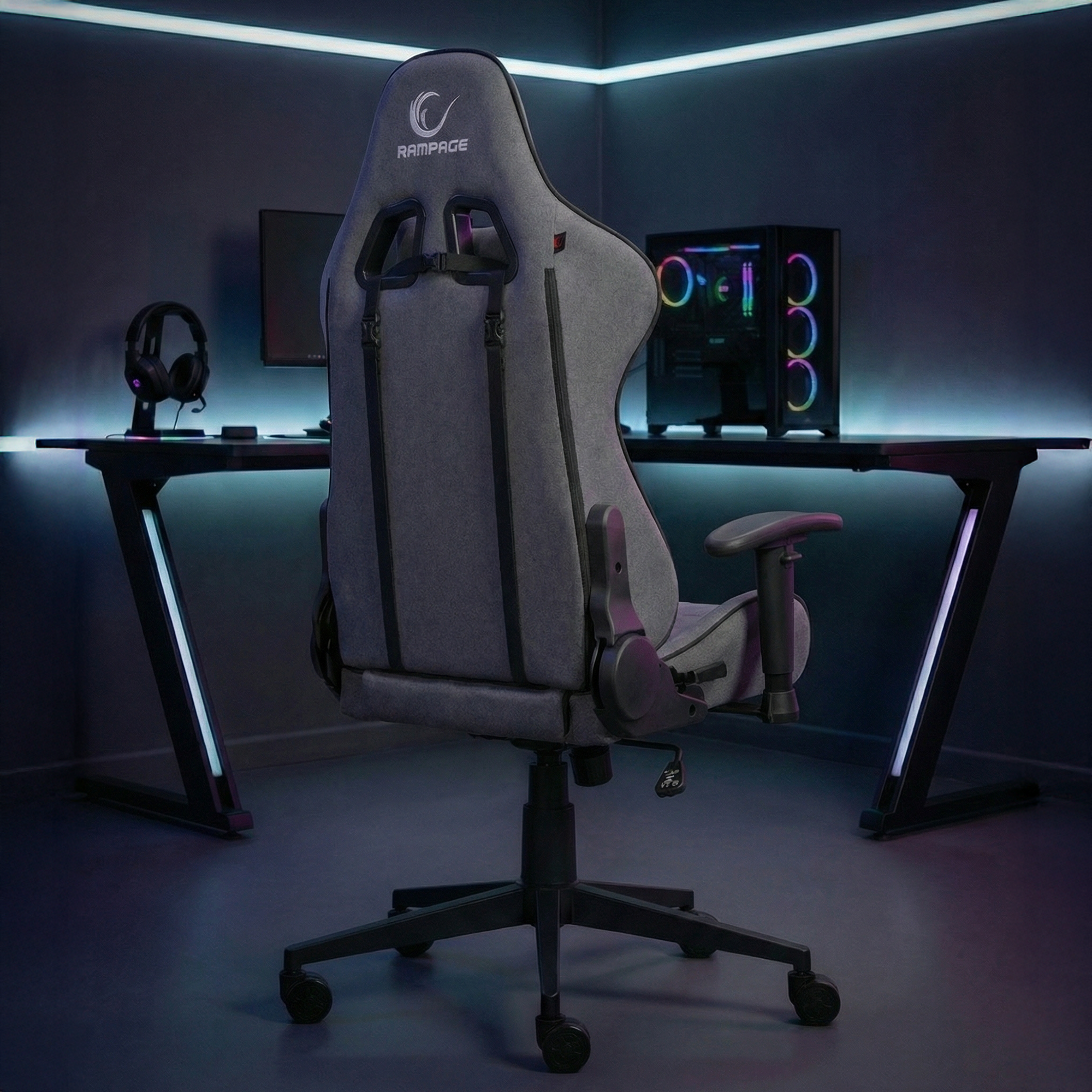 KL-R29 Myth Üst Seviye Terletmez Kumaş Siyah Gaming Oyuncu Koltuğu