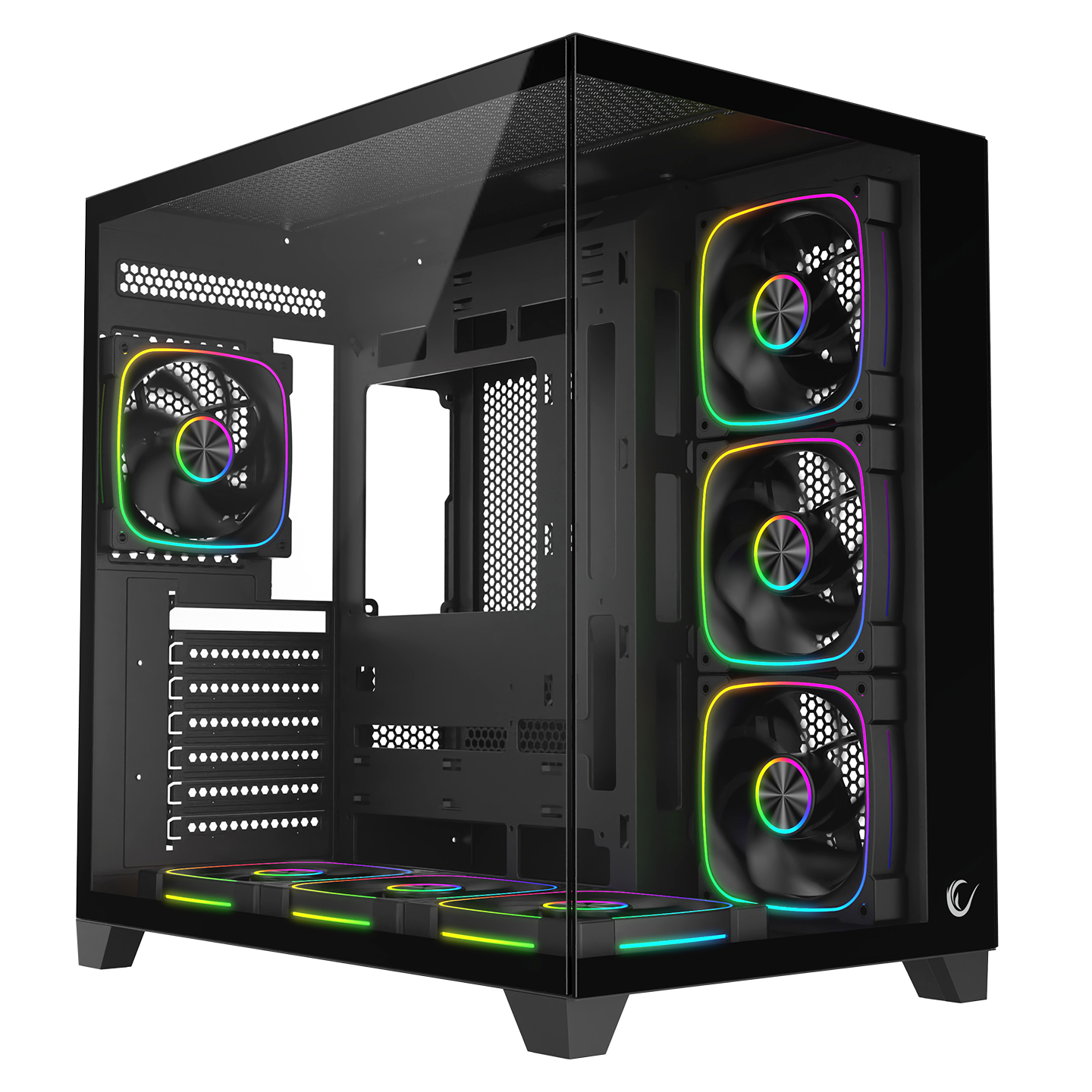 SEALITE - Siyah Temperli Camlı ATX/M-ATX 7x12cm ARGB Pwm Fan+Kumanda Oyuncu Kasası