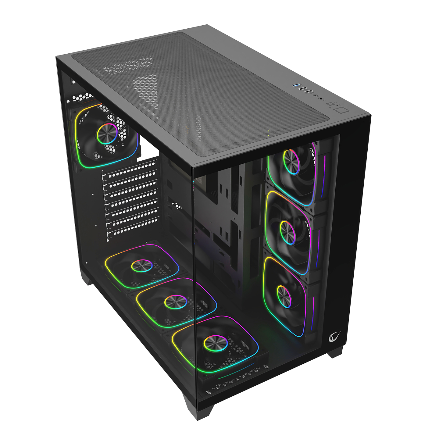SEALITE - Siyah Temperli Camlı ATX/M-ATX 7x12cm ARGB Pwm Fan+Kumanda Oyuncu Kasası
