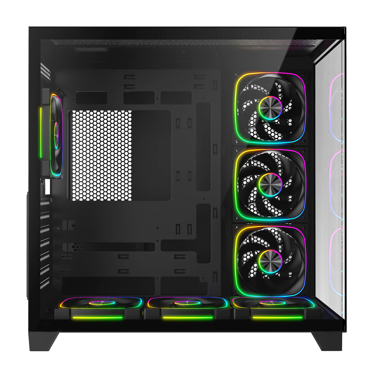 SEALITE - Siyah Temperli Camlı ATX/M-ATX 7x12cm ARGB Pwm Fan+Kumanda Oyuncu Kasası