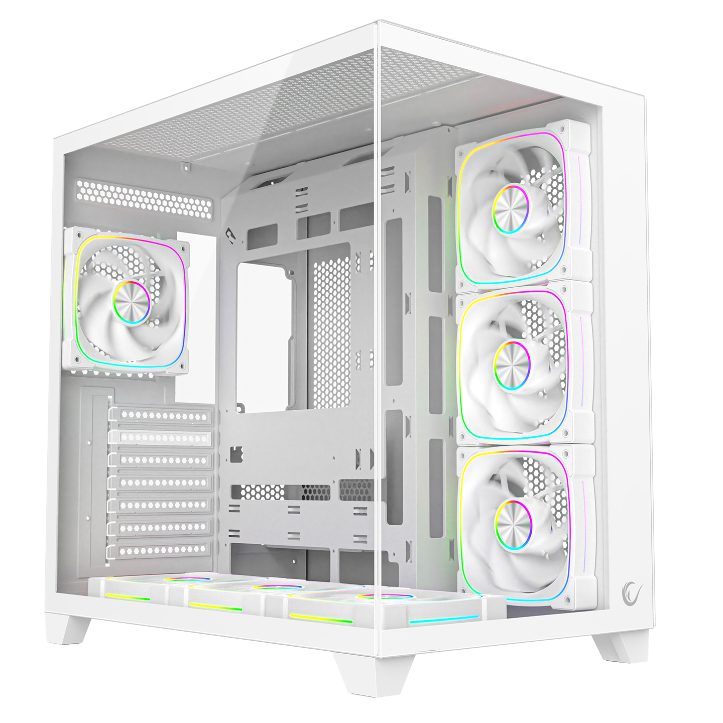 SEALITE - Beyaz Temperli Camlı ATX/M-ATX 7x12cm ARGB Pwm Fan+Kumanda Oyuncu Kasası