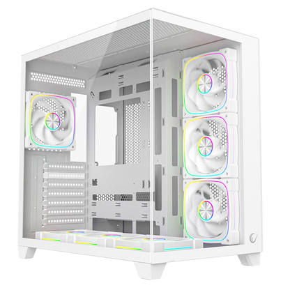 SEALITE - Beyaz Temperli Camlı ATX/M-ATX 7x12cm ARGB Pwm Fan+Kumanda Oyuncu Kasası