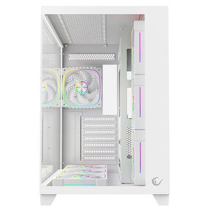 SEALITE - Beyaz Temperli Camlı ATX/M-ATX 7x12cm ARGB Pwm Fan+Kumanda Oyuncu Kasası